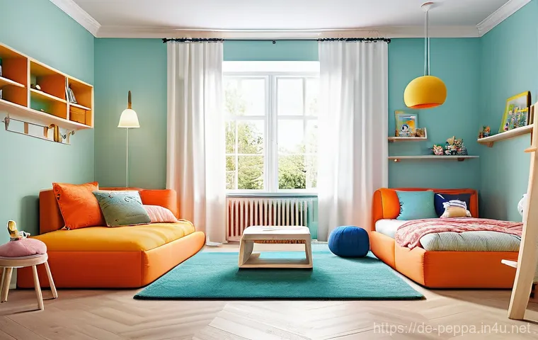 페파피그 컬러 활용 심리학 - **Prompt 2: Children engaged in creative and educational play with colorful elements.**
    A vibran...