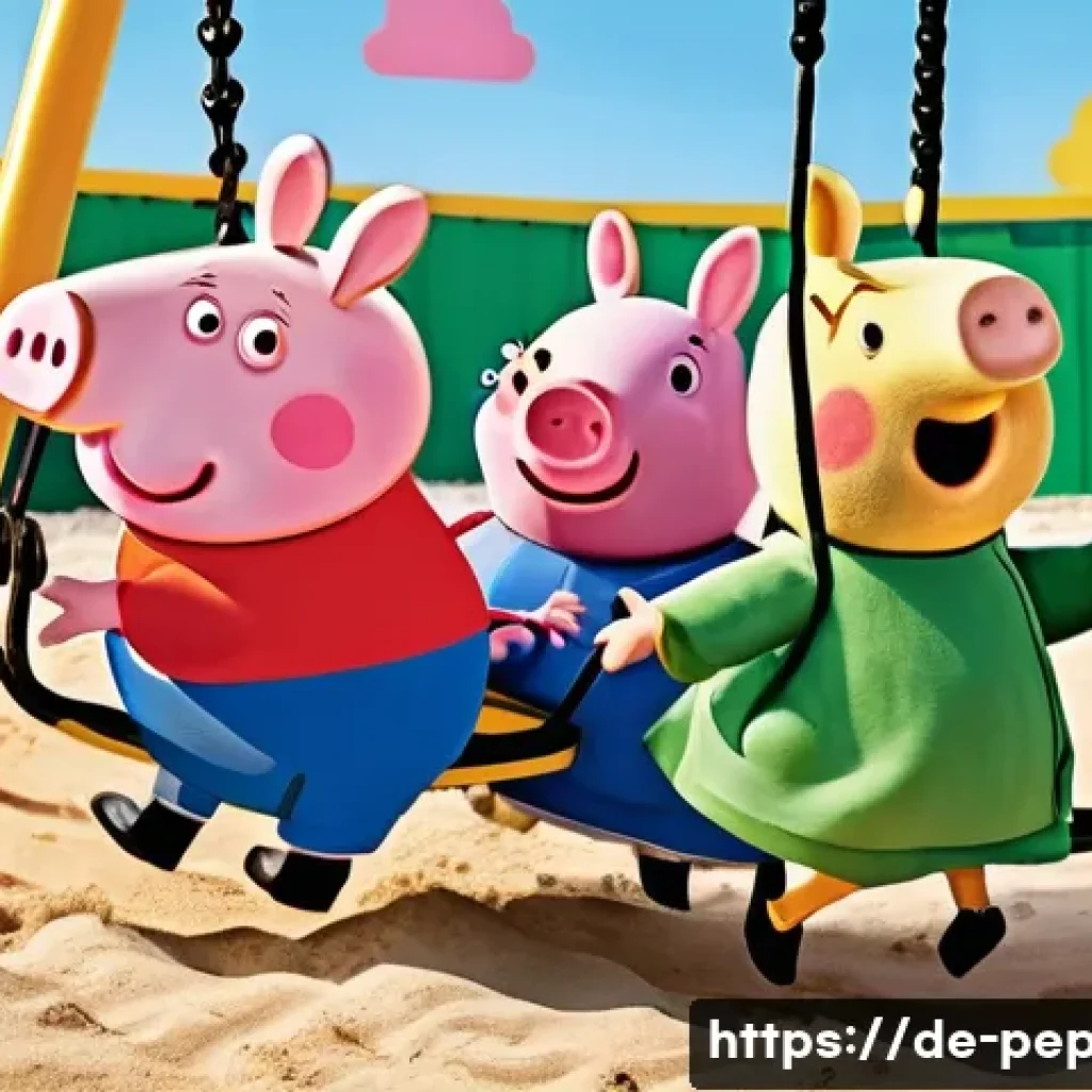 페파피그 사회성 발달 기여 - **A heartwarming scene of friendship and play:** Peppa Pig, her brother George (Schorsch), and their...