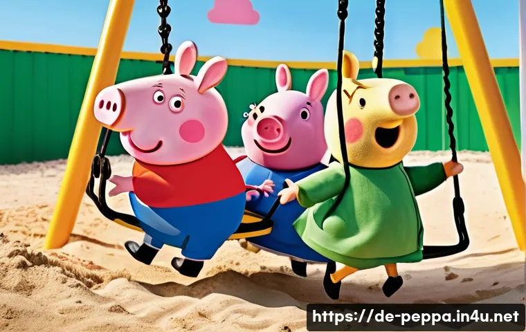 페파피그 사회성 발달 기여 - **A heartwarming scene of friendship and play:** Peppa Pig, her brother George (Schorsch), and their...